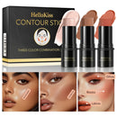 Kit 3 Bastões de Maquiagem – Contorno, Iluminador e Blush em Creme