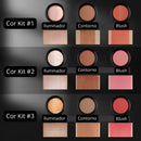 Kit 3 Bastões de Maquiagem – Contorno, Iluminador e Blush em Creme