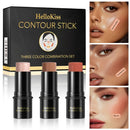Kit 3 Bastões de Maquiagem – Contorno, Iluminador e Blush em Creme