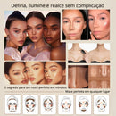 Kit 3 Bastões de Maquiagem – Contorno, Iluminador e Blush em Creme