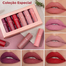 Kit de Batons Matte 6 Cores – Longa Duração e Hidratante