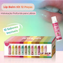 Lip Balm Kit 12 Peças – Hidratação Profunda para Lábios