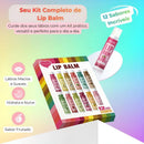 Lip Balm Kit 12 Peças – Hidratação Profunda para Lábios