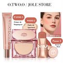 Maquiagem Kit Prime, Pó Compacto, Batom, Blush e Sombra