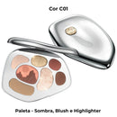 Sombra, Blush e Highlighter – Paleta Multicolor Glow & Matte