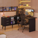 Escrivaninha em L Mesa para Computador Gamer 3 Gavetas