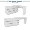 Escrivaninha em L ou Reta 140cm 6 Gavetas